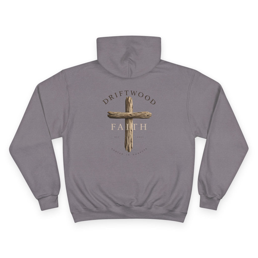 Driftwood Faith Hoodie — Rustic Cross Christian Champion Hoodie