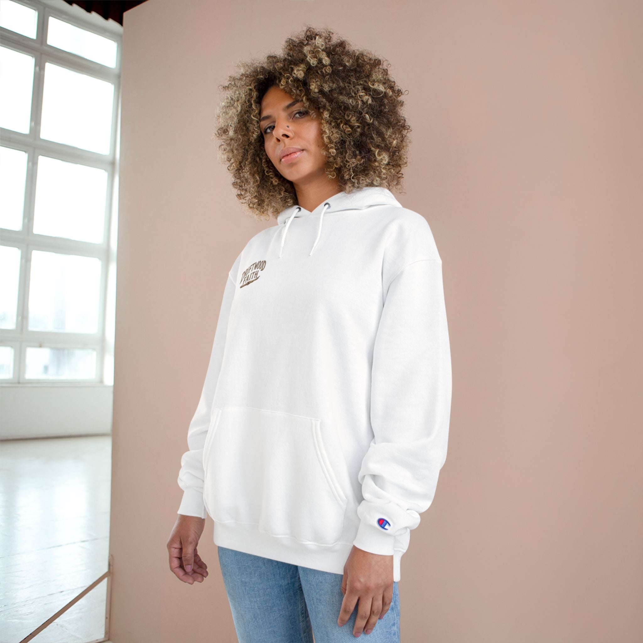 Christian Cross Beach Hoodie — Driftwood Faith Pullover