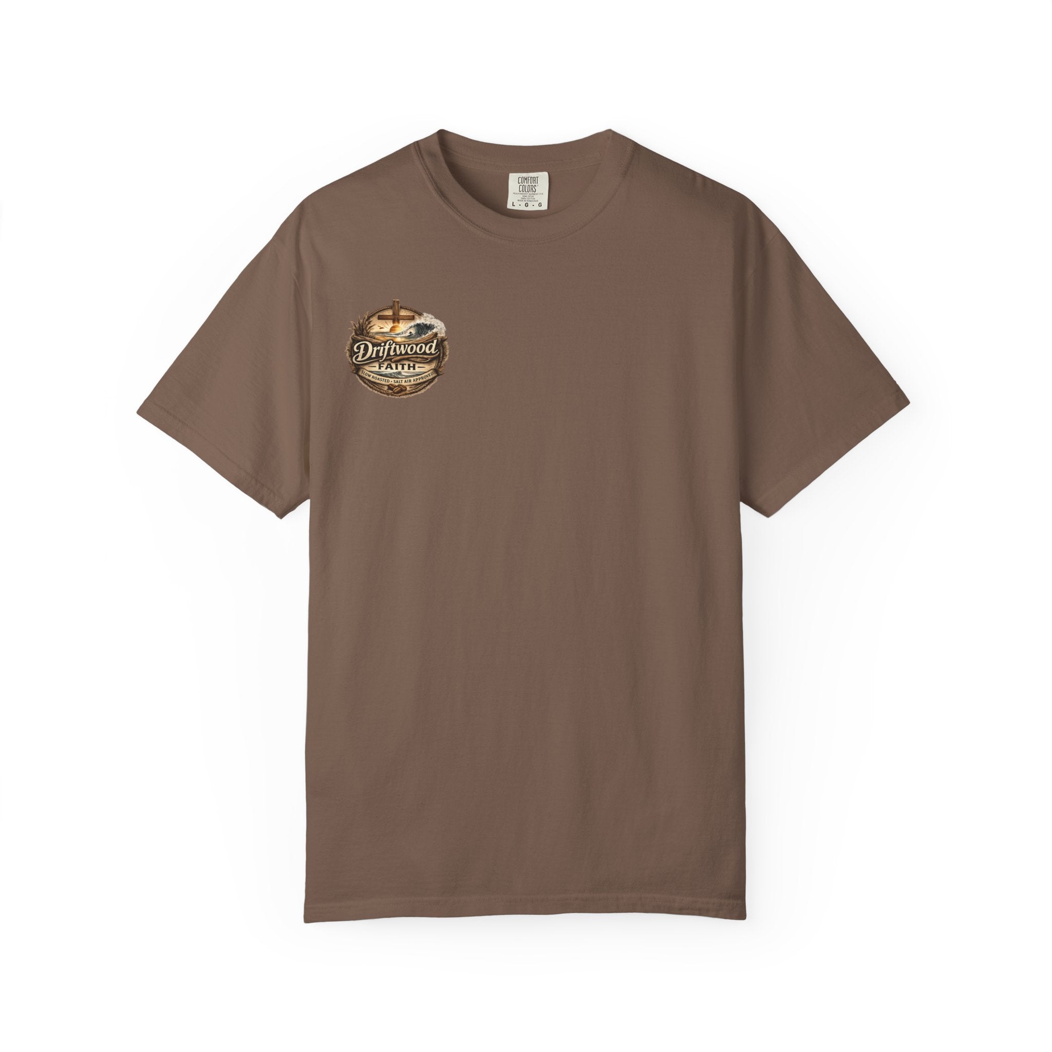 Driftwood Faith T‑Shirt — Nautical Christian Cross Beach Graphic Tee