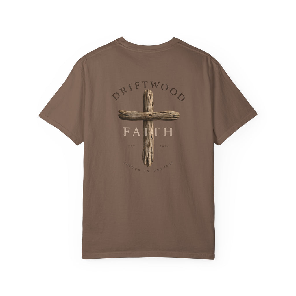 Driftwood Faith Cross T-Shirt — Rustic Christian Graphic Tee