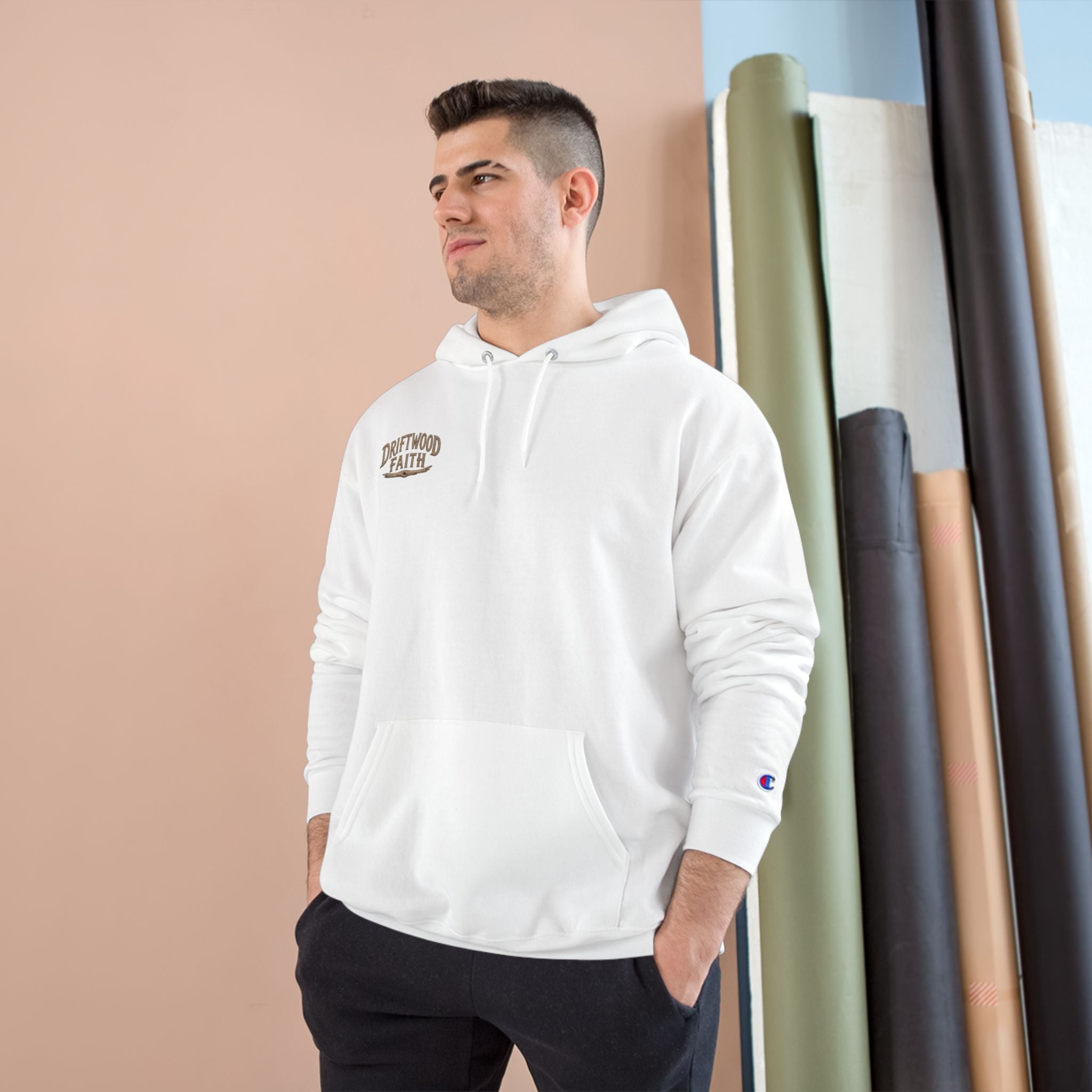 Christian Cross Beach Hoodie — Driftwood Faith Pullover
