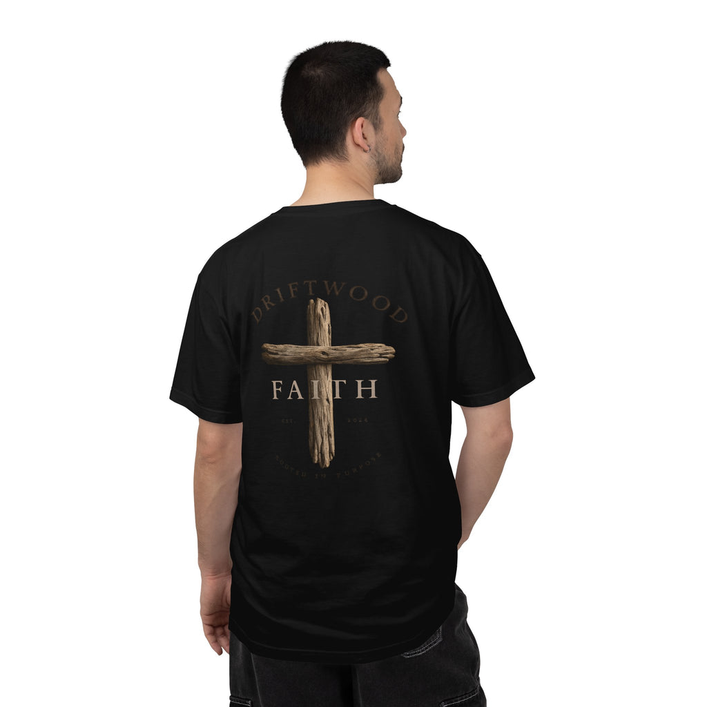 Driftwood Faith Cross T-Shirt — Rustic Christian Graphic Tee