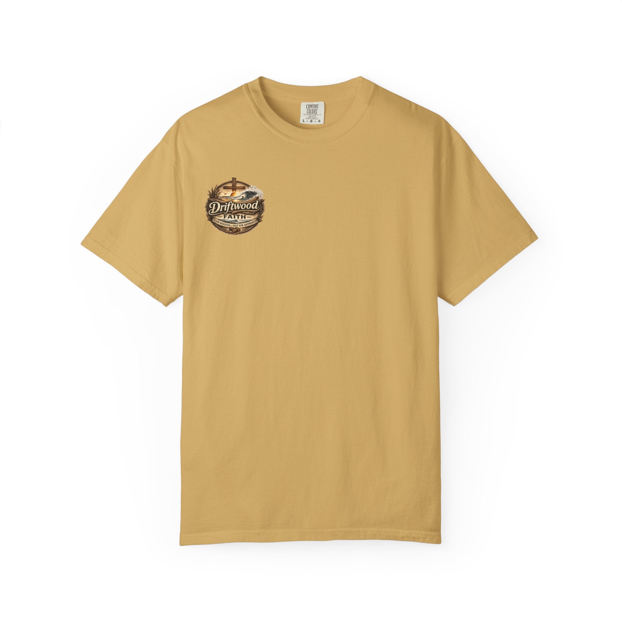 Driftwood Faith T‑Shirt — Nautical Christian Cross Beach Graphic Tee