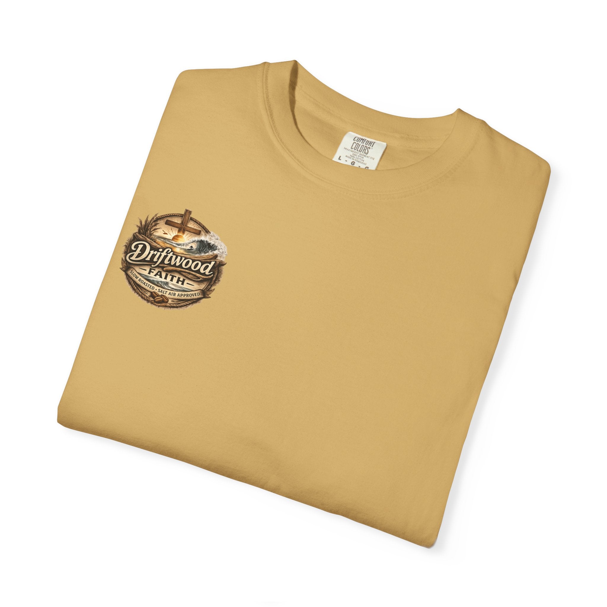 Driftwood Faith T‑Shirt — Nautical Christian Cross Beach Graphic Tee